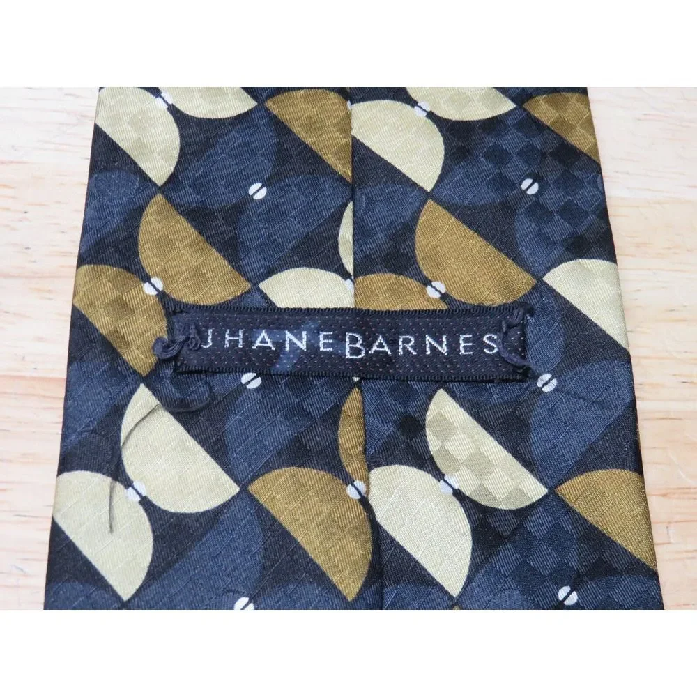 Mens Jhane Barnes Silk Neck Tie‎ Multicolor Geometric